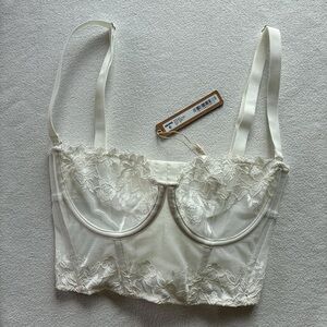 SKIMS Femme Lace Balconette Corset in Ivory Cream